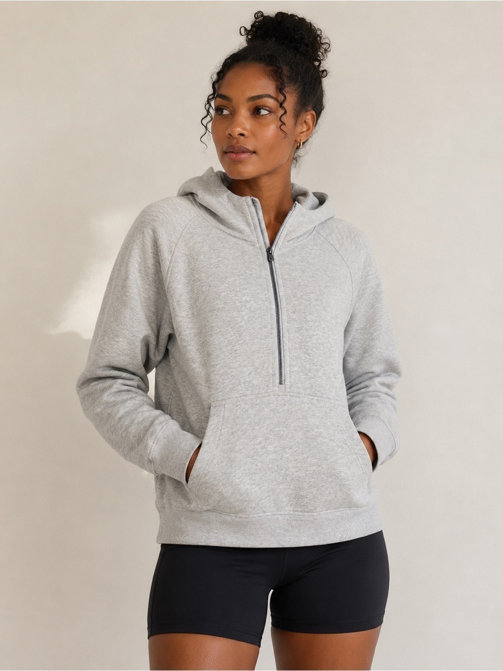 Lululemon Scuba Oversized Half-Zip Hoodie Heather Core Ultra Light Grey NWT